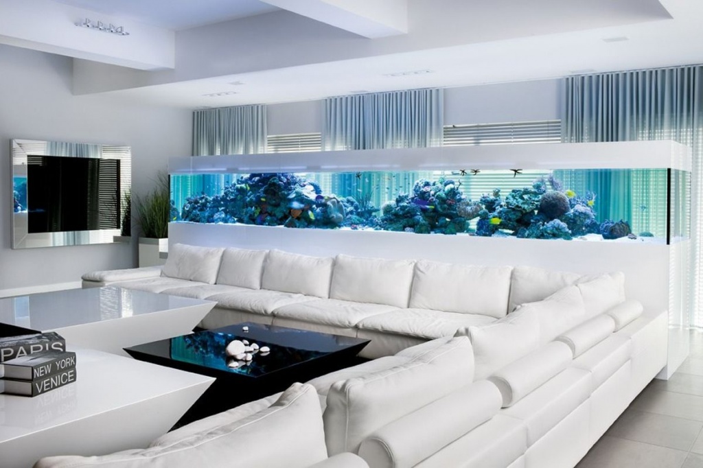 19 необычных идей по использованию аквариумов в интерьере домов и квартир